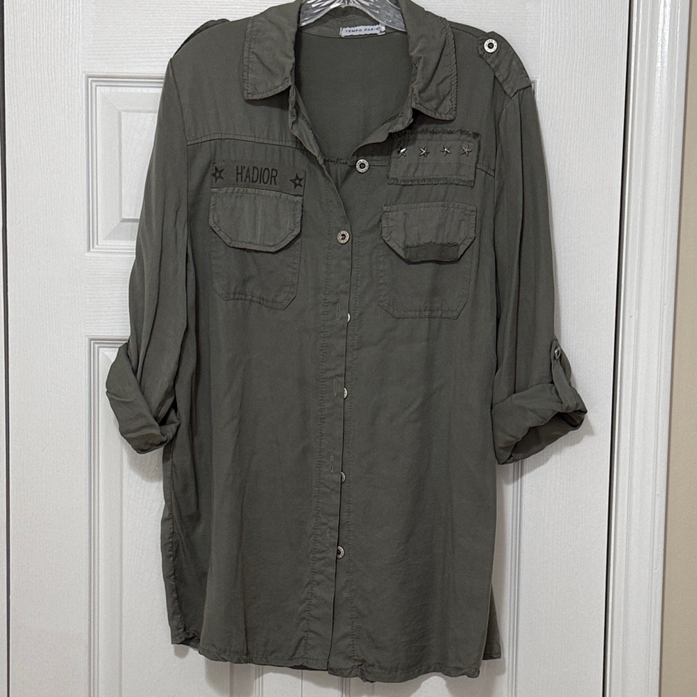 Tempo Paris Military Style Tunic Top